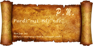 Perényi Máté névjegykártya