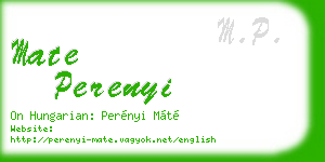 mate perenyi business card