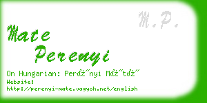 mate perenyi business card